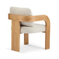 2-Pack Dining Chairs with Pillow Back, Beige Fabric, Natural Color Solid Wood Frame FredCo