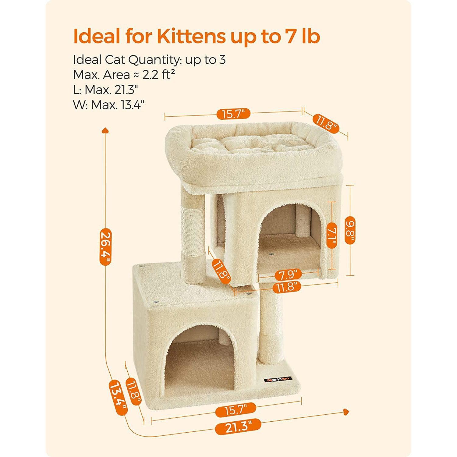 26.4-Inch Cat Tree Beige FredCo