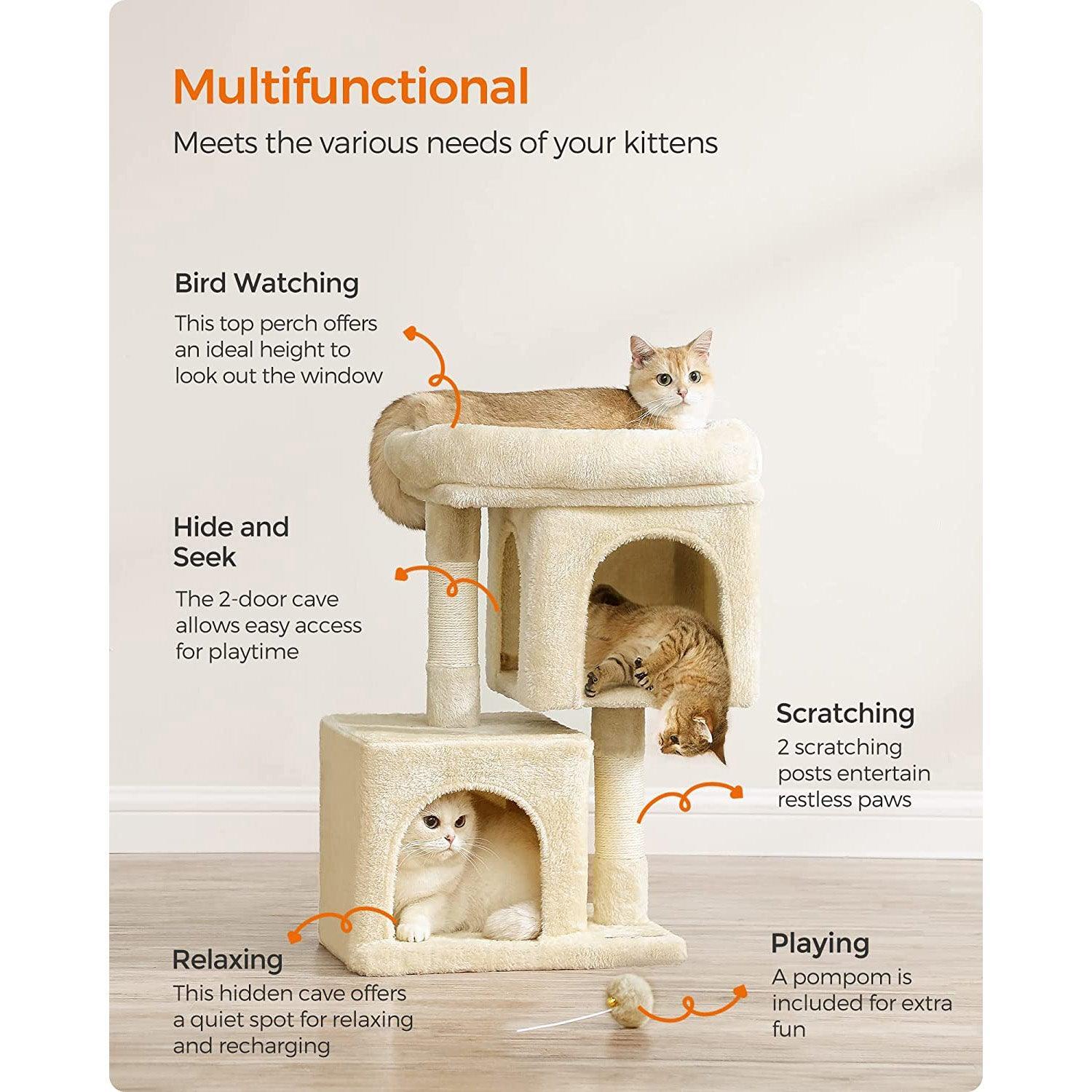 26.4-Inch Cat Tree Beige FredCo