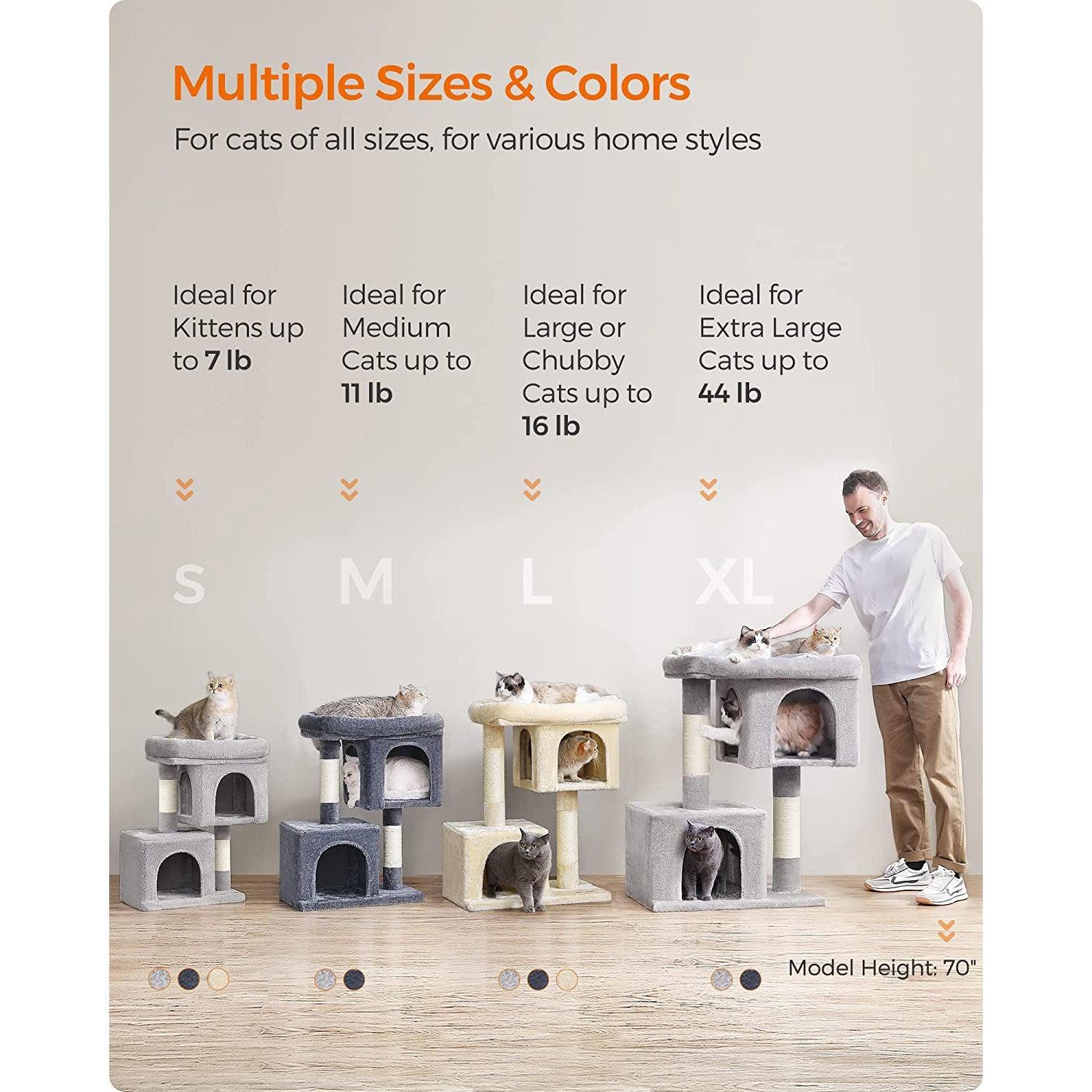 26.4-Inch Cat Tree Light Gray FredCo