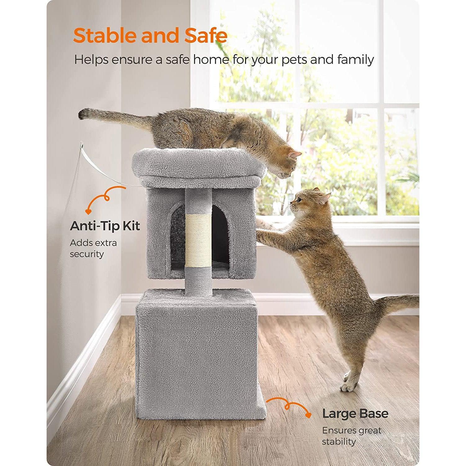 26.4-Inch Cat Tree Light Gray FredCo