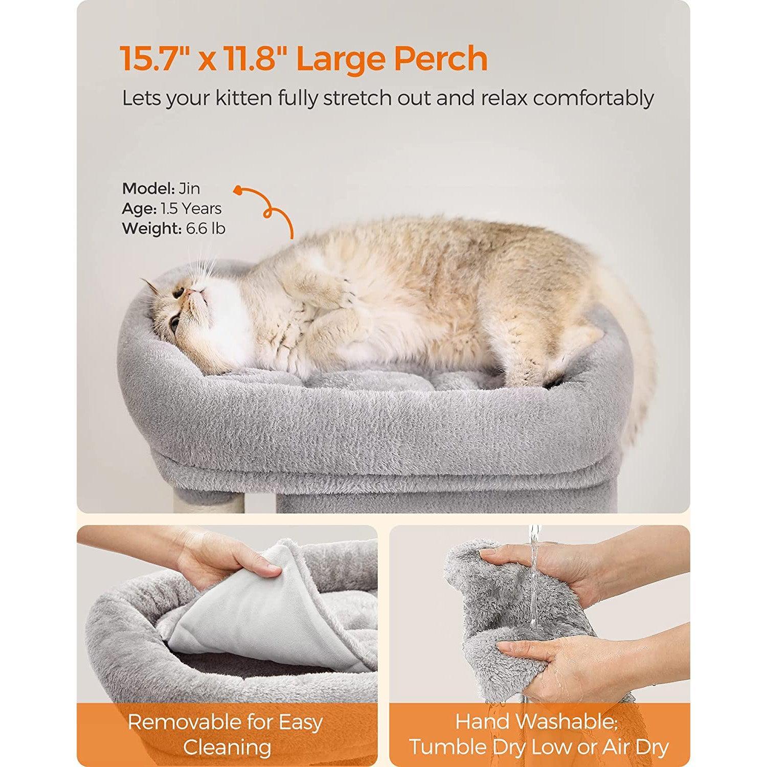26.4-Inch Cat Tree Light Gray FredCo