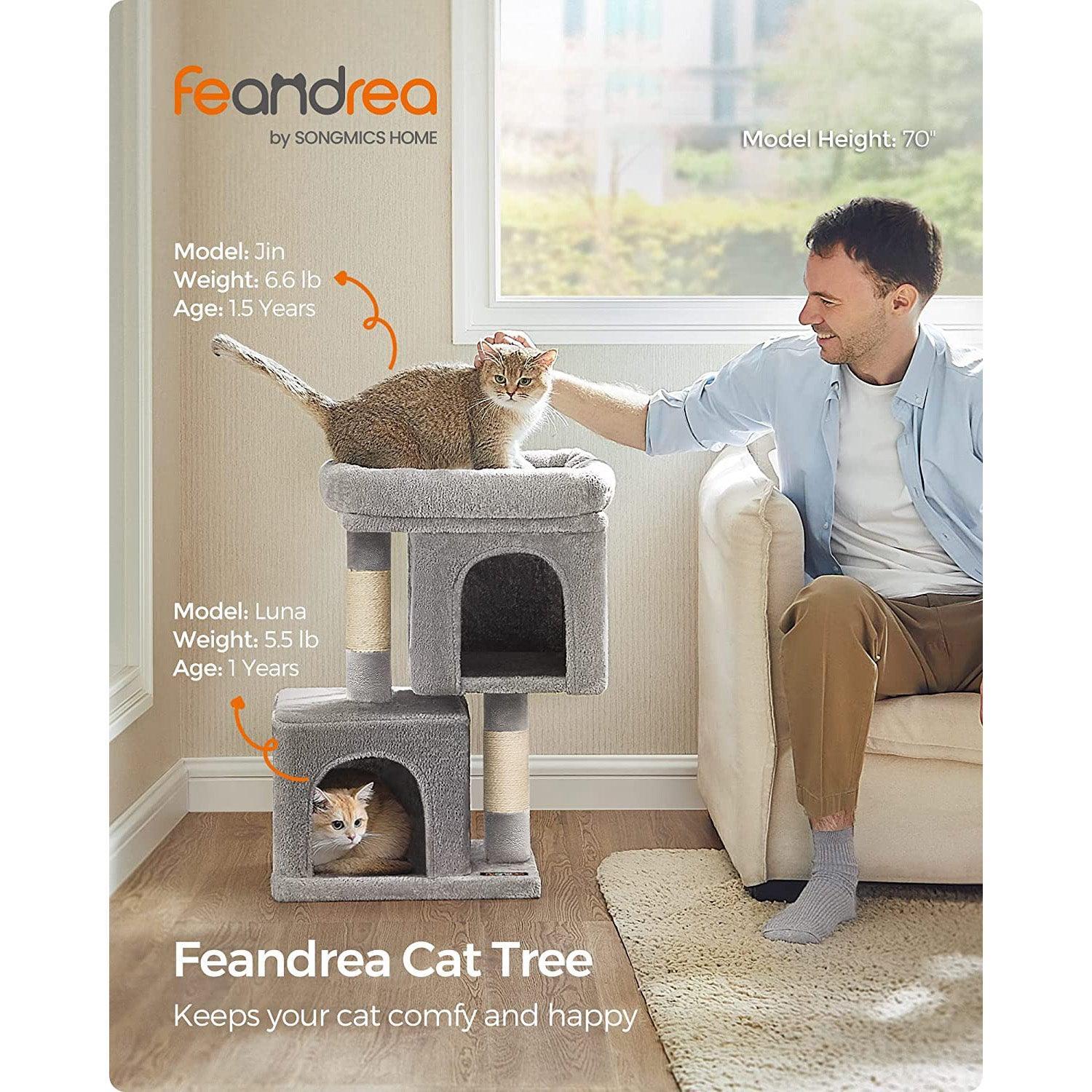 26.4-Inch Cat Tree Light Gray FredCo