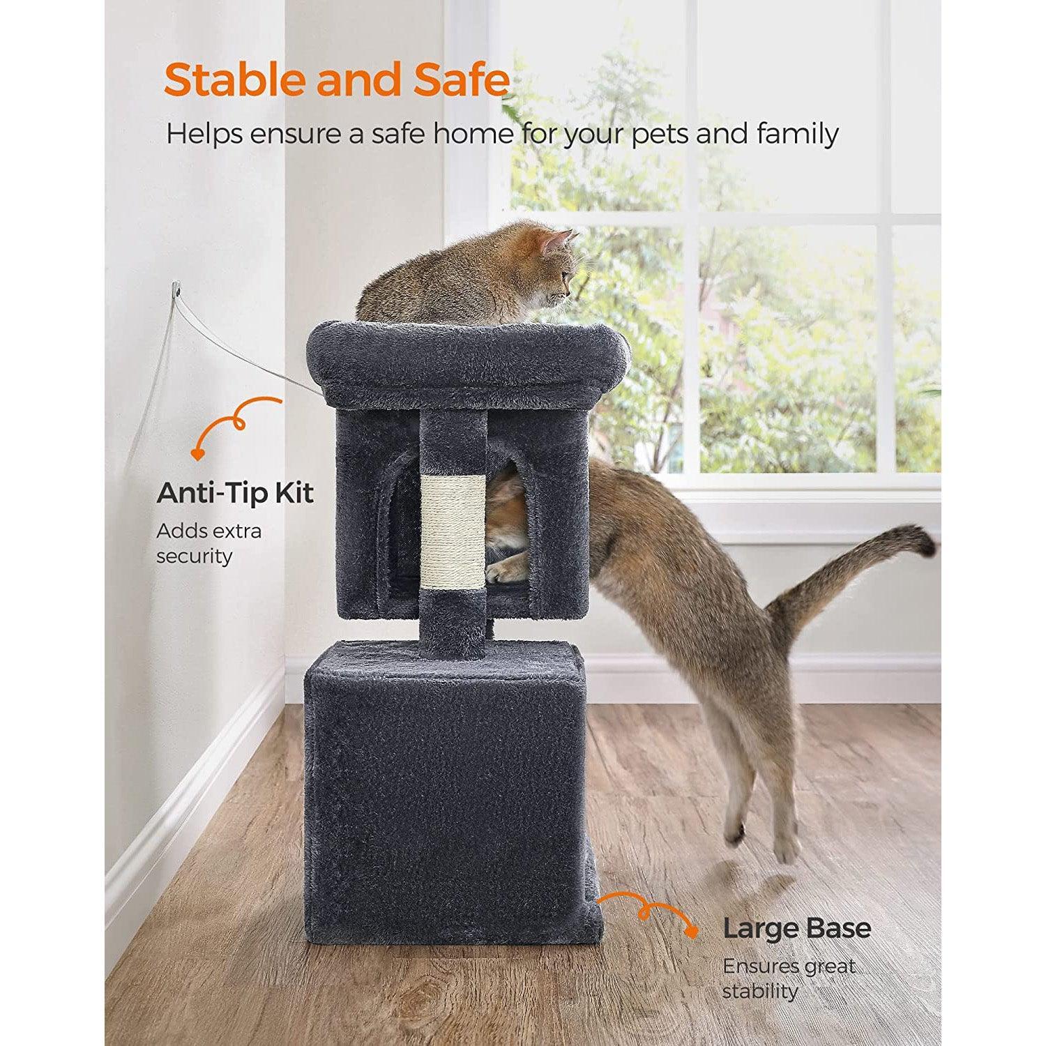 26.4-Inch Cat Tree Smoky Gray FredCo