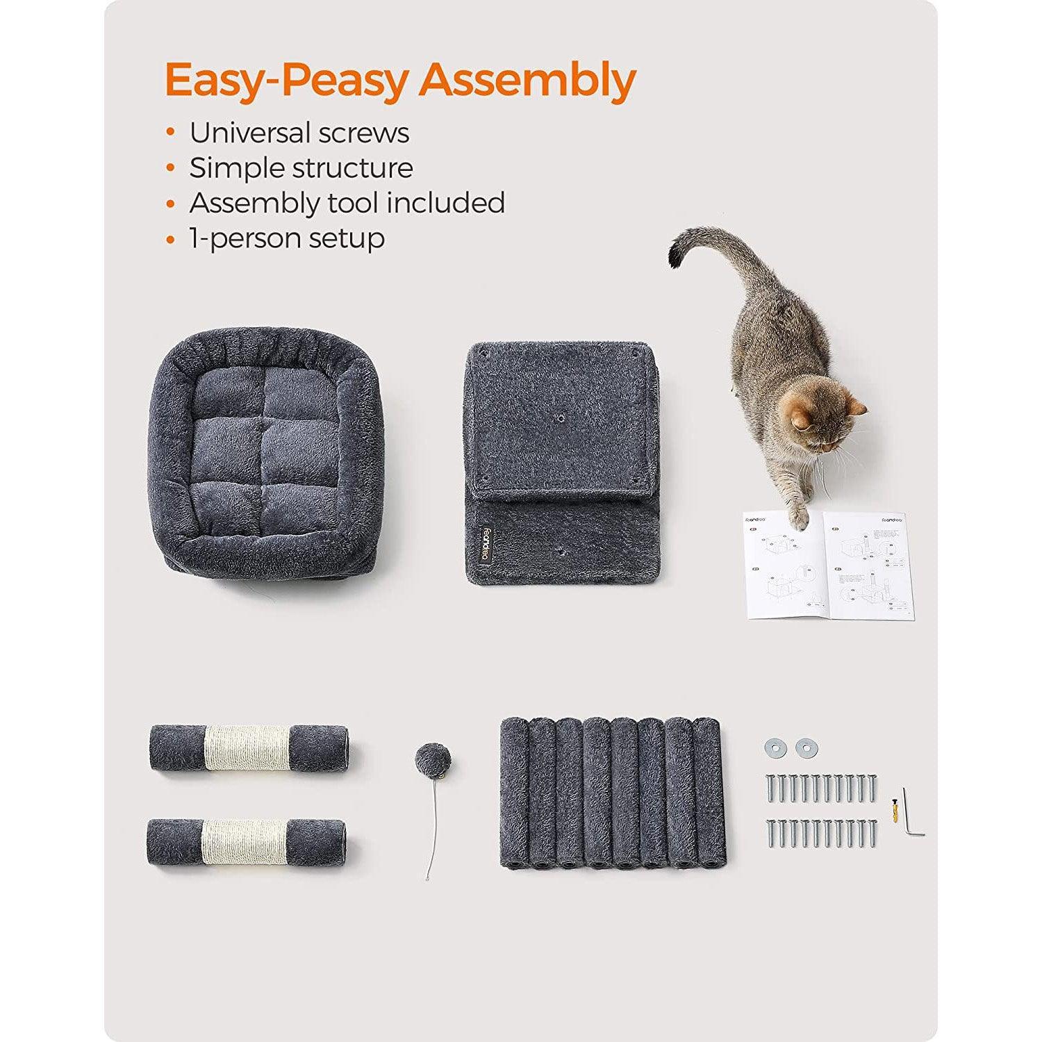 26.4-Inch Cat Tree Smoky Gray FredCo