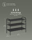 26.7" Wide 3-Tier Fabric Shoe Rack with 4 Hooks Ink Black FredCo