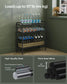 26.7" Wide 4-Tier Metal Shoe Rack with 4 Hooks Ink Black FredCo