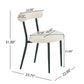 Dining Chair Set of 2, Modern Dining Room Chairs, Black Metal Frame, White Fabric FredCo