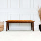 Arden Tan Leather Bench With Buttons FredCo