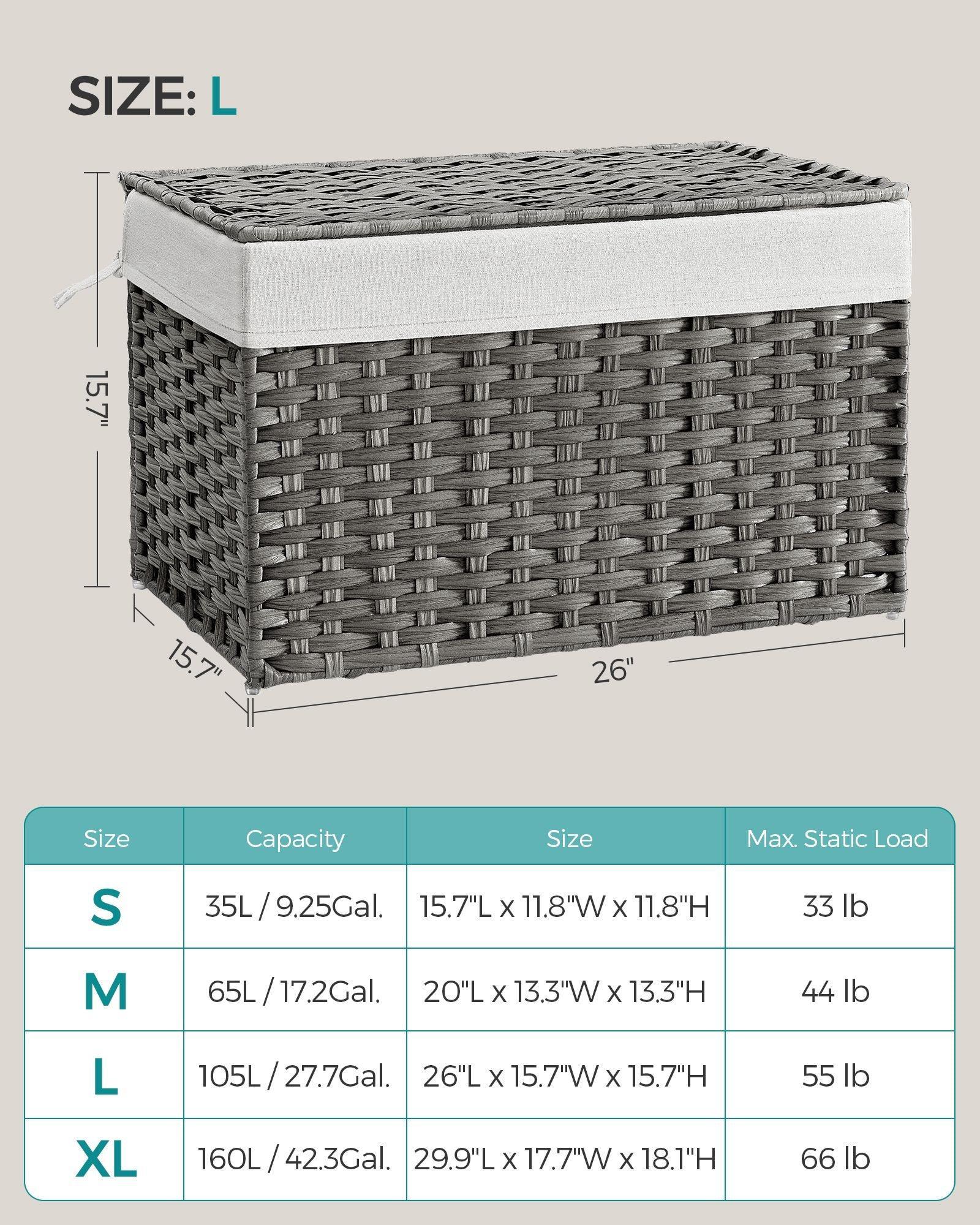 27.7 Gallon Storage Basket with Lid and with Handles FredCo