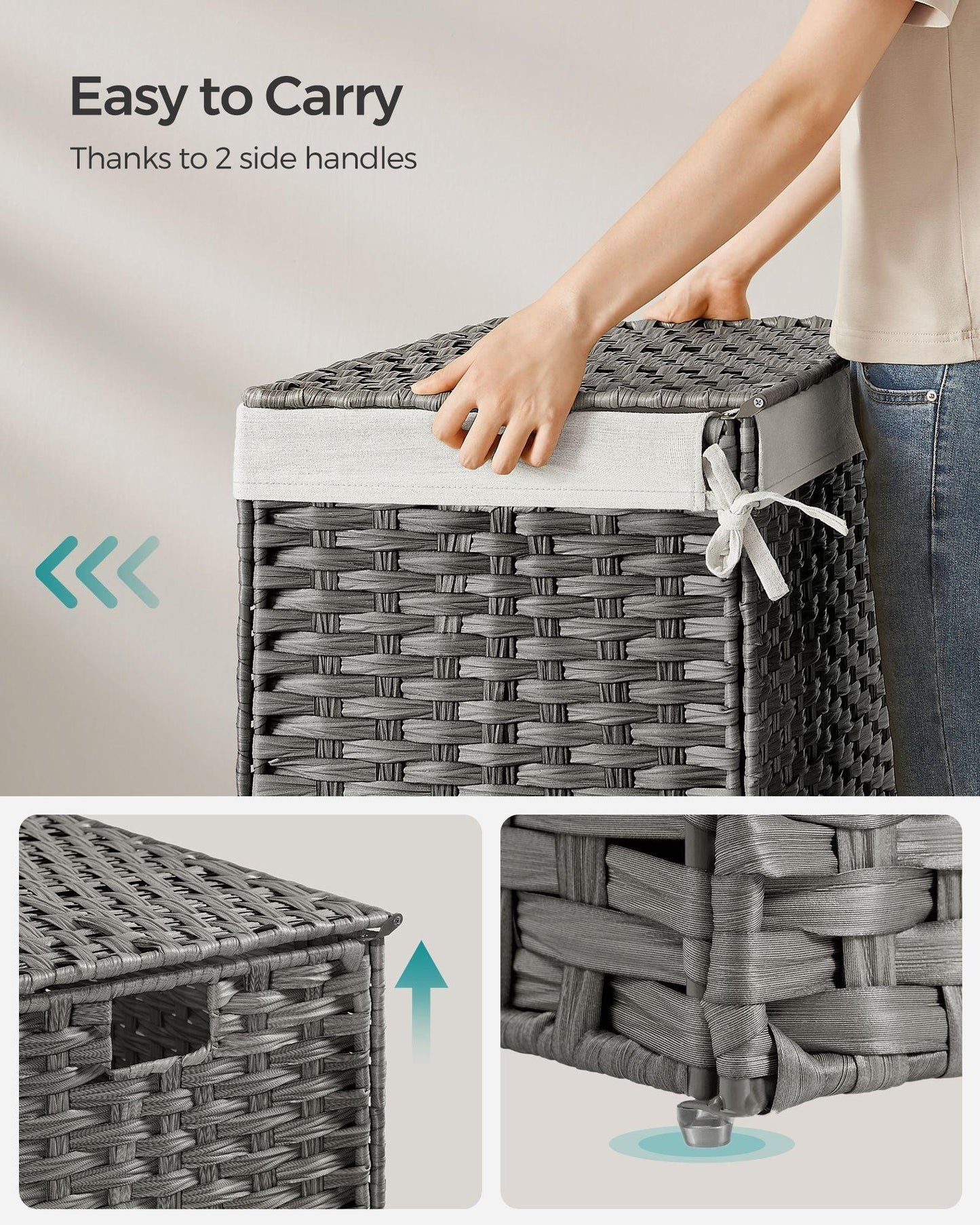 27.7 Gallon Storage Basket with Lid and with Handles FredCo