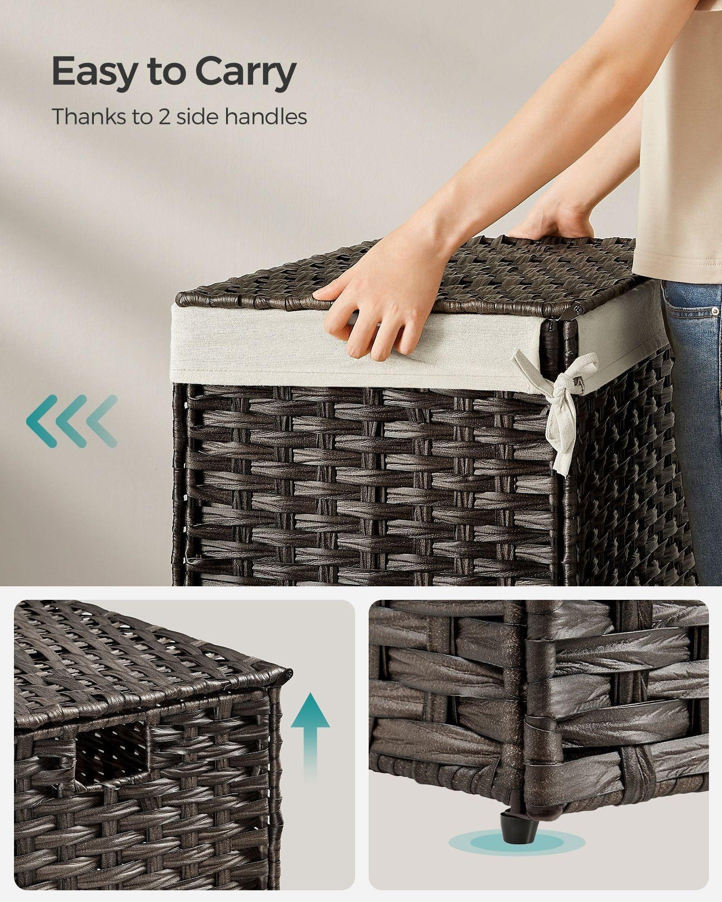 27.7 Gallon Woven Storage Basket with Lid FredCo