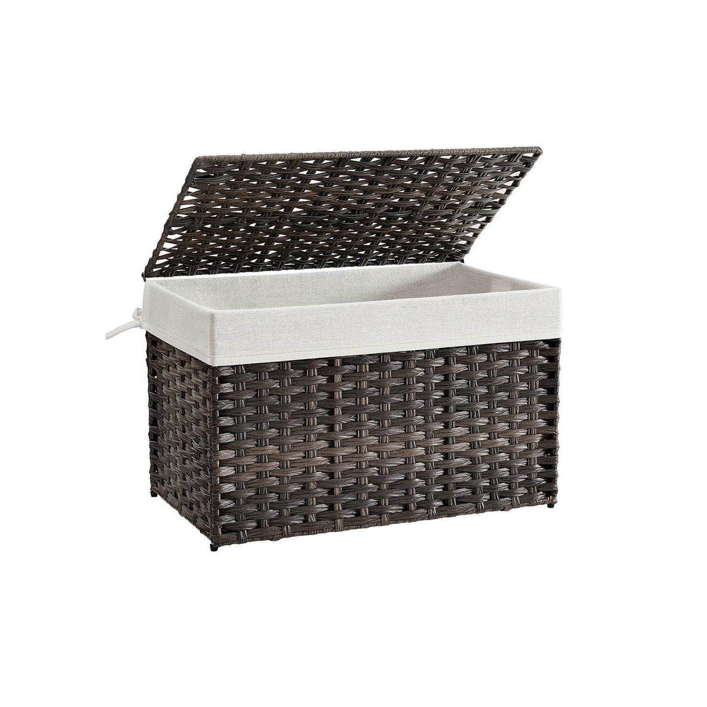 27.7 Gallon Woven Storage Basket with Lid FredCo