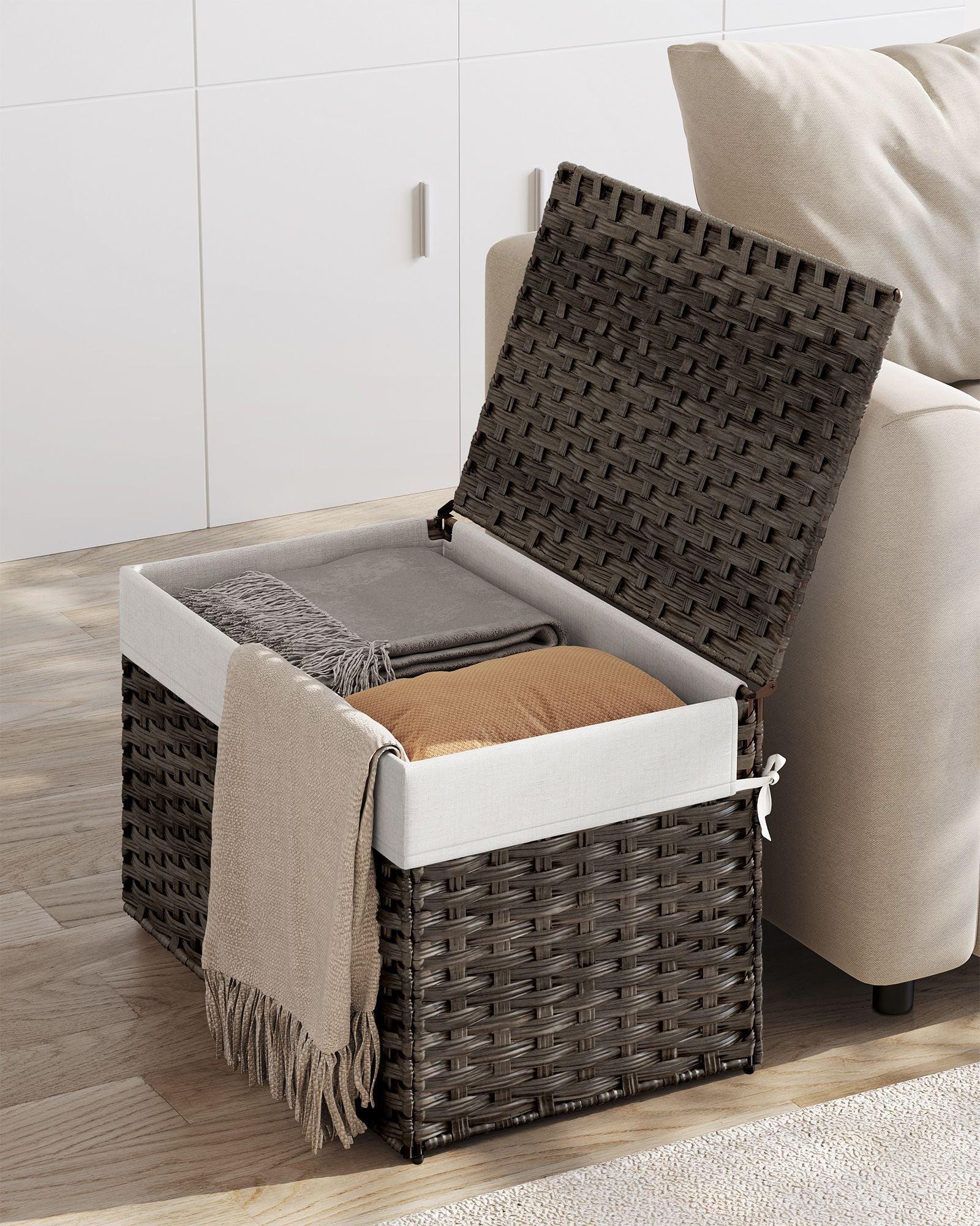 27.7 Gallon Woven Storage Basket with Lid FredCo