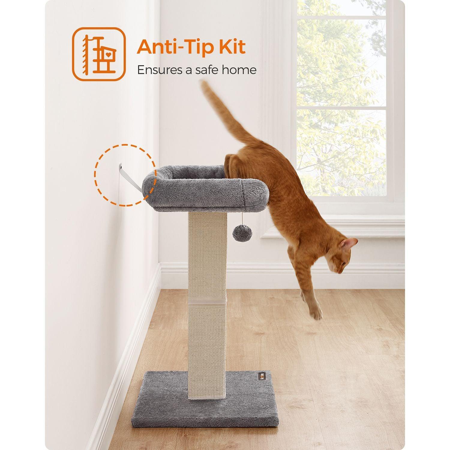 27.9-Inch Cat Scratching Post Light Gray FredCo