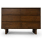 Modern dark wood dresser with six drawers, home furniture from FredCo International