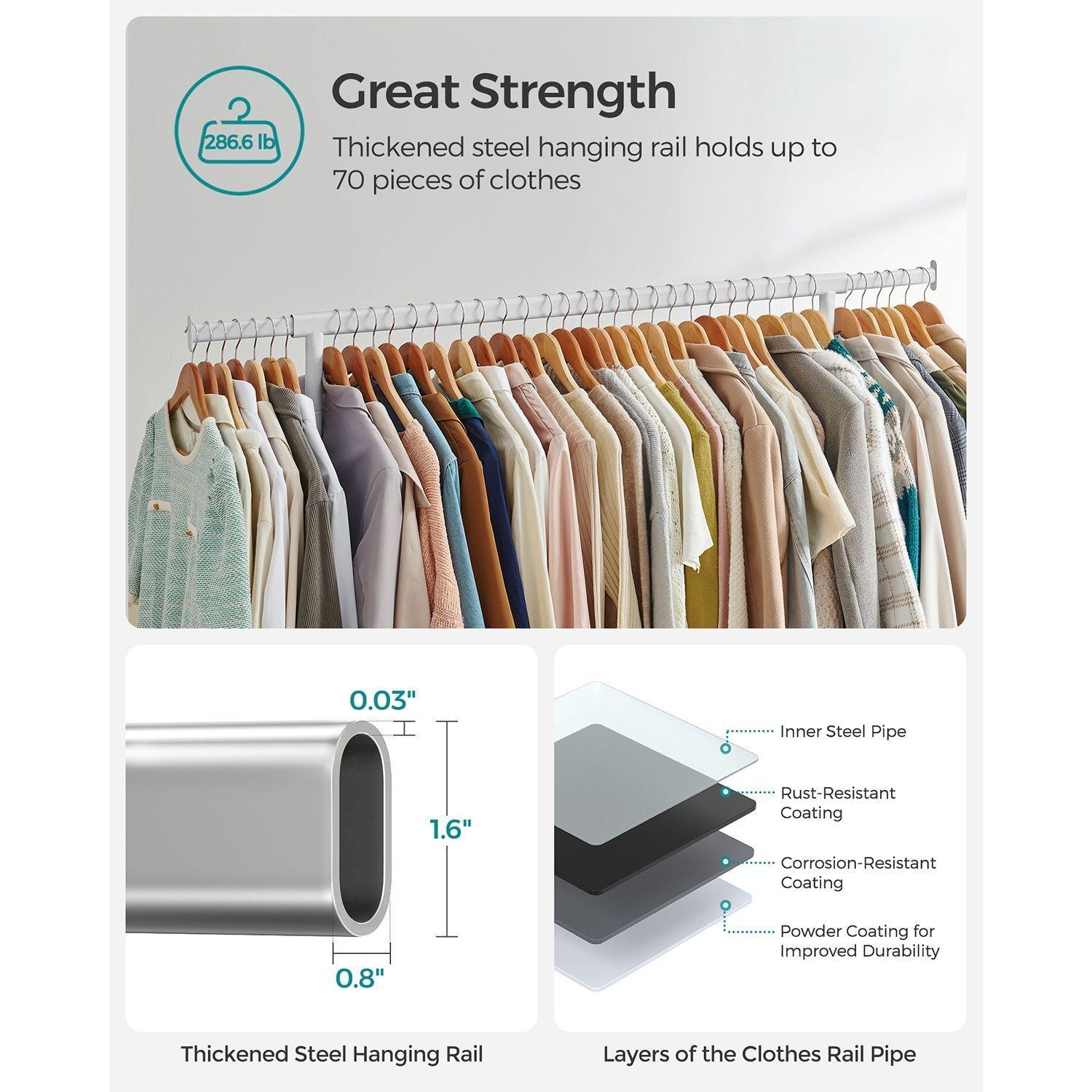 286.6 lb Load Clothes Rack Matte White FredCo