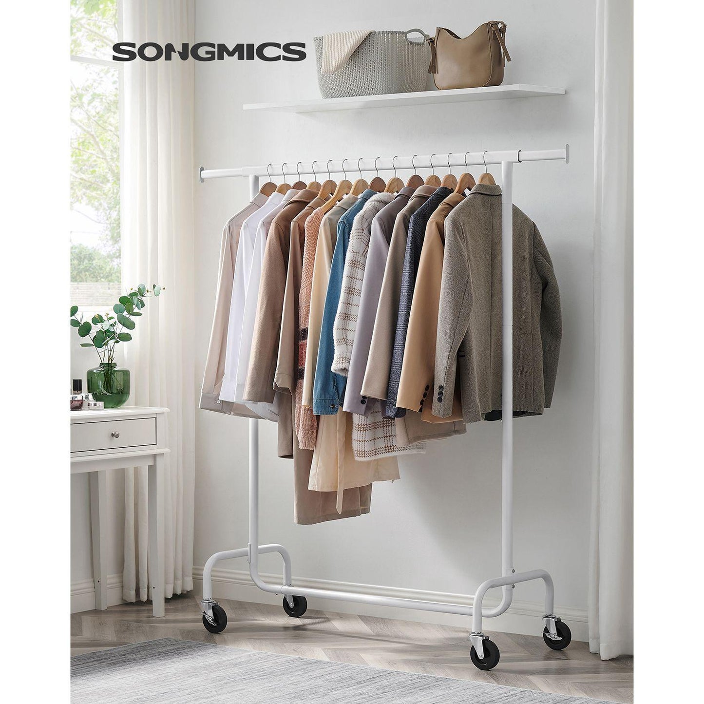 286.6 lb Load Clothes Rack Matte White FredCo
