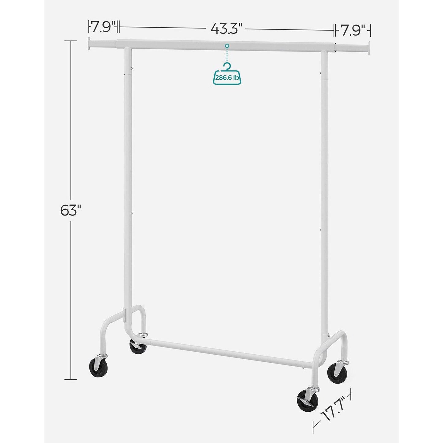 286.6 lb Load Clothes Rack Matte White FredCo