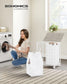 29.1-Gallon Laundry Hamper with Wheels Cloud White FredCo