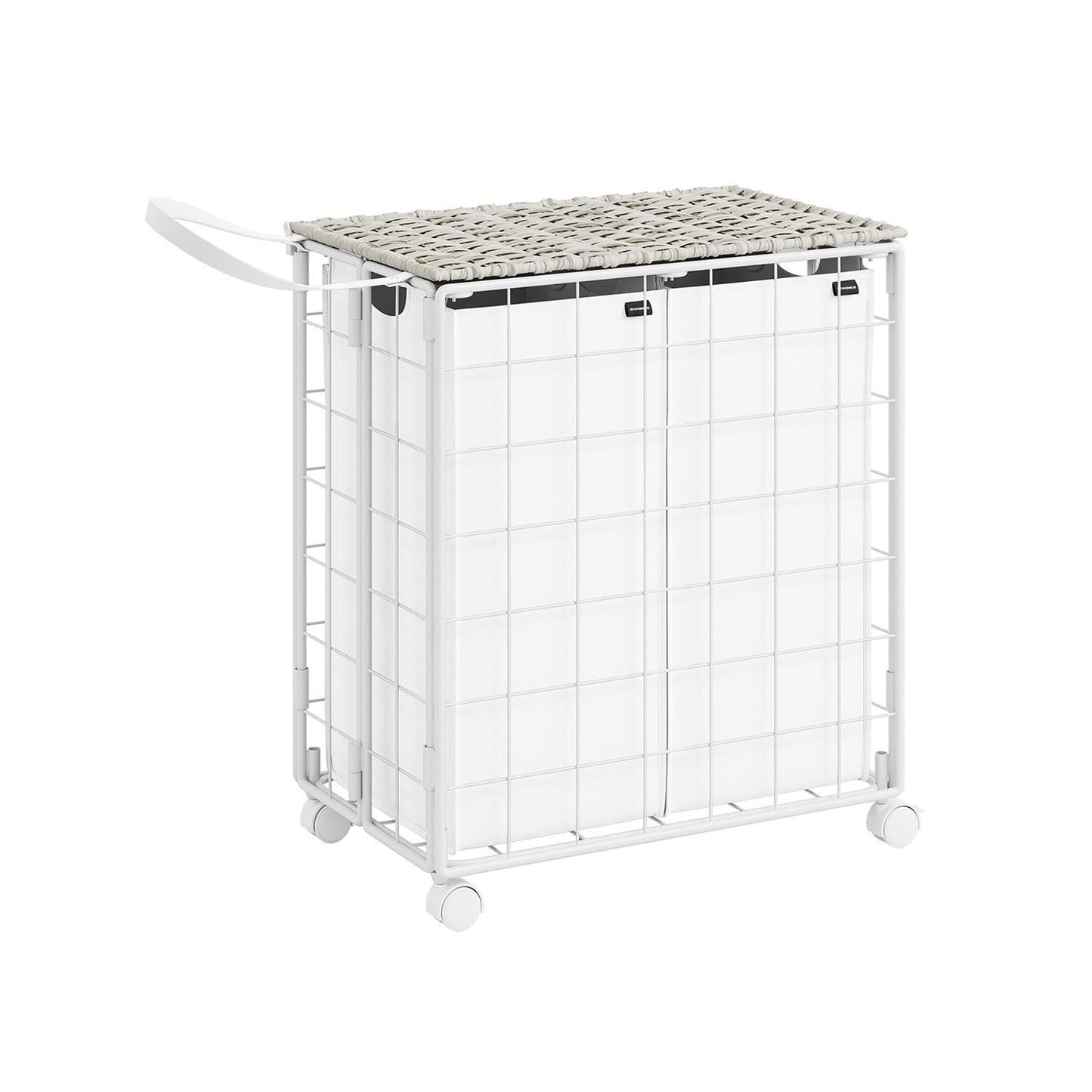 29.1-Gallon Laundry Hamper with Wheels Cloud White FredCo