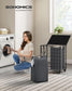29.1-Gallon Laundry Hamper with Wheels Ink Black and Slate Gray FredCo