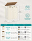 29.1-Gallon Laundry Hamper with Wheels Natural Beige and Cream White FredCo