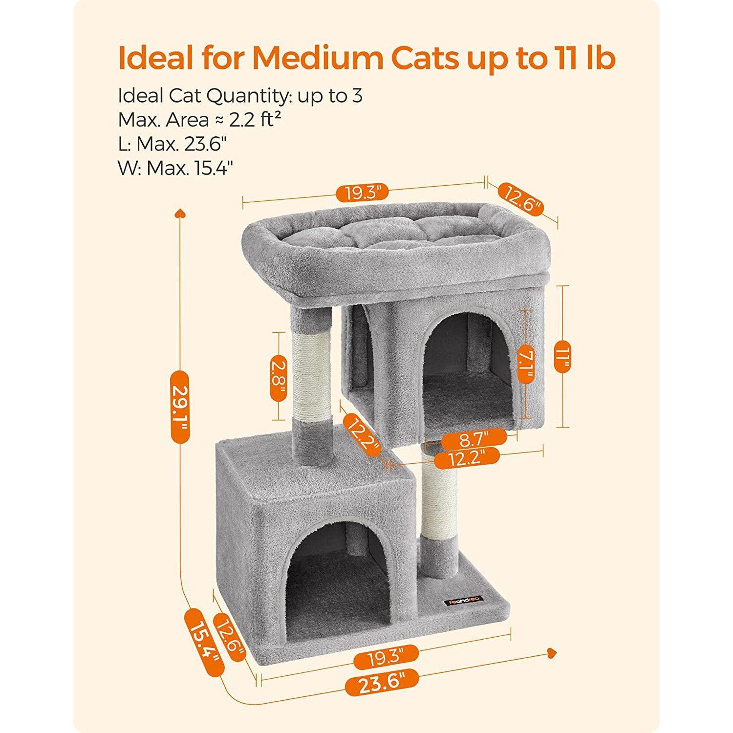 29.1-Inch Cat Tree Light Gray FredCo