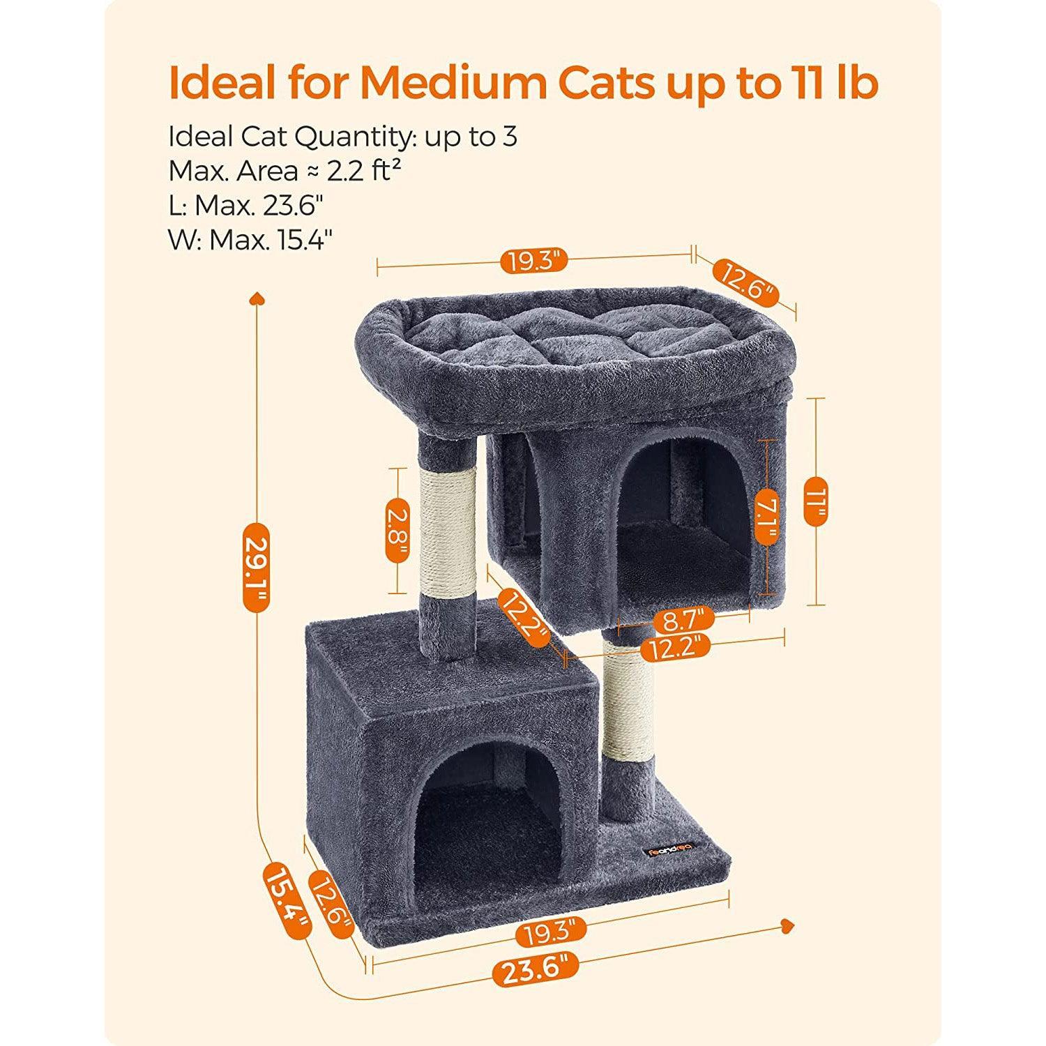 29.1-Inch Cat Tree Smoky Gray FredCo