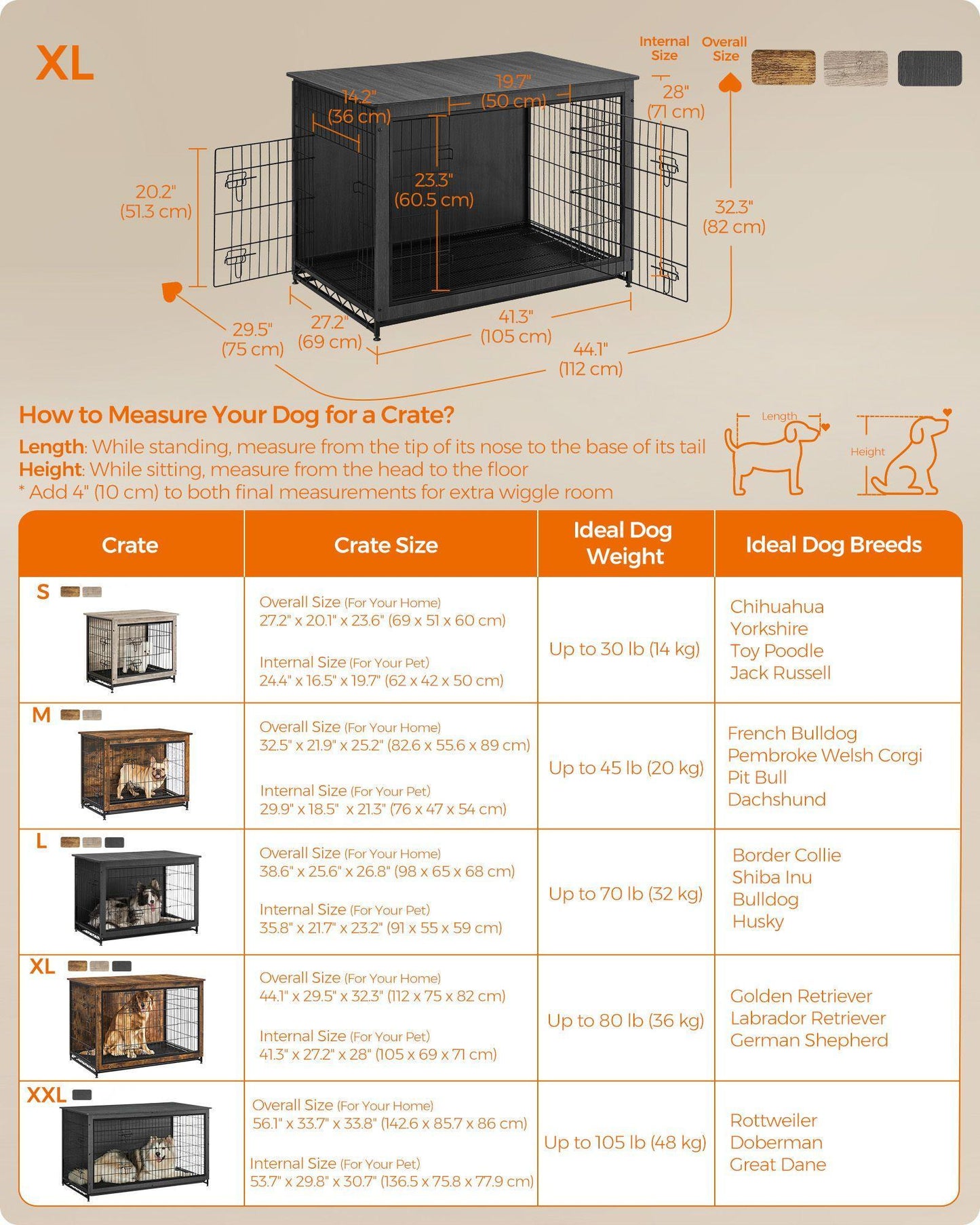 29.5" Wide Heavy-Duty Dog Crate Furniture Ink Black FredCo