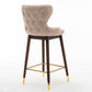 29.9" Modern Leathaire Fabric bar chairs, Tufted Gold Nailhead,Set of 2 FredCo