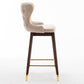 29.9" Modern Leathaire Fabric bar chairs, Tufted Gold Nailhead,Set of 2 FredCo