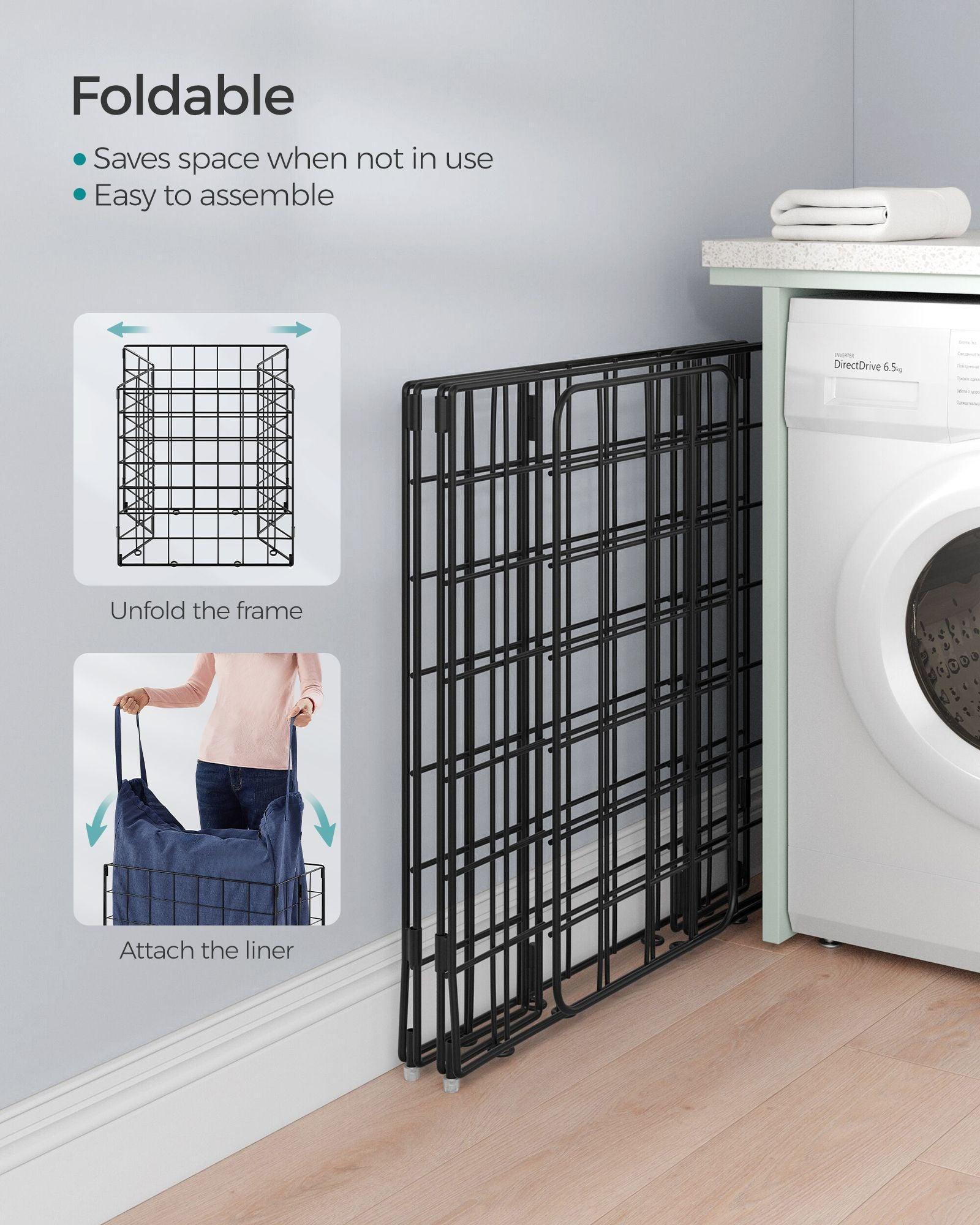 29 Gal. (110L) Laundry Basket, Collapsible Clothes Hamper, Removable and Washable Liner FredCo