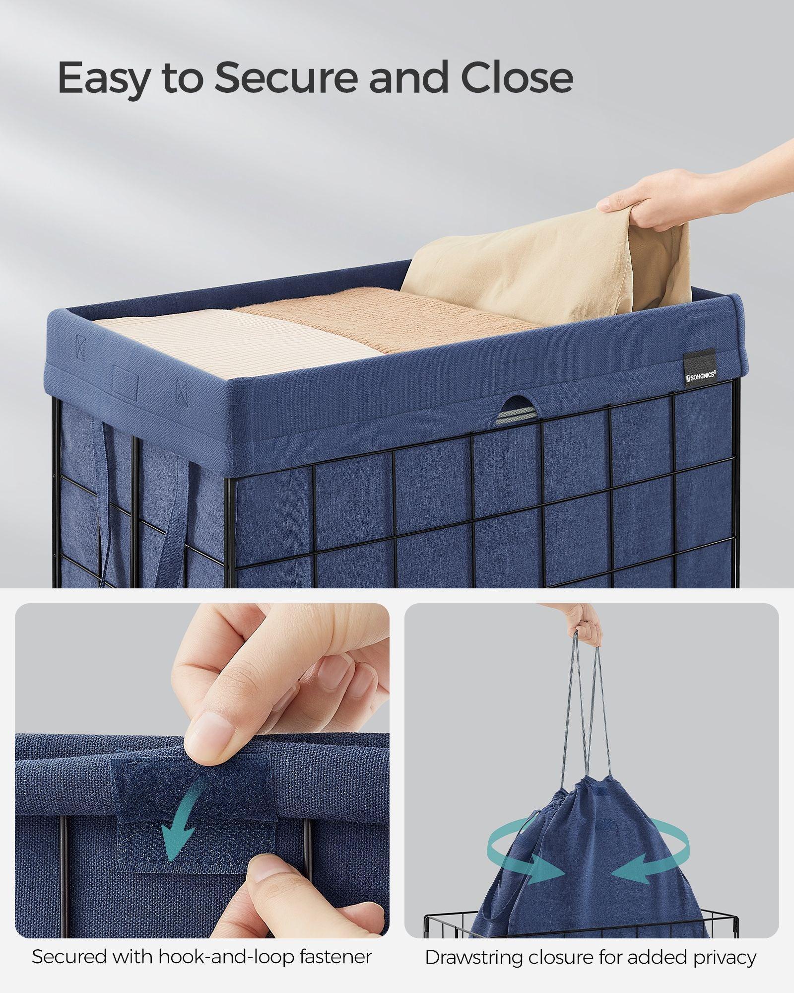 29 Gal. (110L) Laundry Basket, Collapsible Clothes Hamper, Removable and Washable Liner FredCo