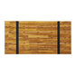 Rectangular wooden table top with slatted design and black metal accents, furniture from FredCo International