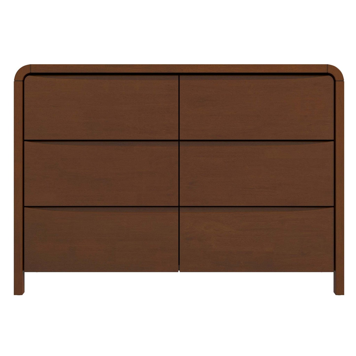 Modern six-drawer wooden dresser with smooth finish, perfect bedroom furniture from FredCo International.