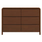 Modern six-drawer wooden dresser with smooth finish, perfect bedroom furniture from FredCo International.