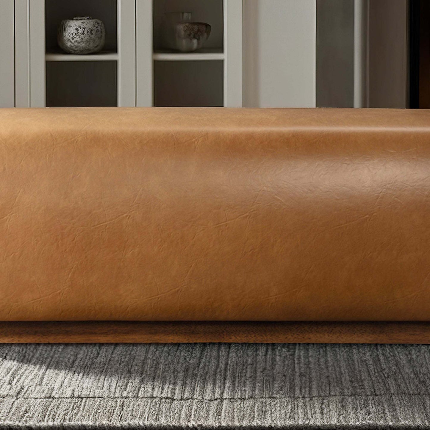Kelvin Vegan Tan Leather Bench FredCo