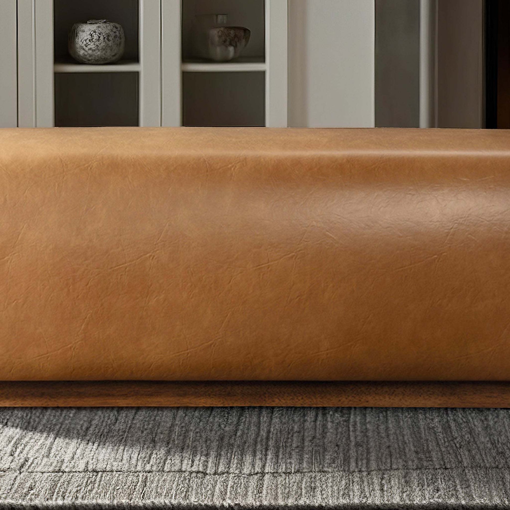 Kelvin Vegan Tan Leather Bench FredCo