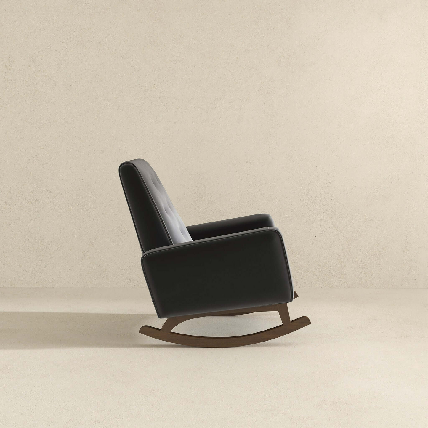 Elegant Style Demetrius Dark Grey Fabric Rocking Chair with Solid Wood Frame for Living Room and Nursery 36.6'H x 27.5'W x 39'D for Living Room Bedroom Reading FredCo