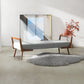 Modern Cora Mid Century Modern Gray Bench for Entryway, Living Room, Hallway,with Tufted Velvet Upholstery and Natural Walnut Wood Finish FredCo