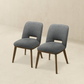 Modern Blake Dark Grey Fabric Dining Chair (Set of 2) with Walnut Wood Base 33.7'H x 19.3'W x 24.8'D FredCo
