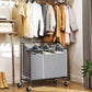 3 Bags Laundry Cart Grey FredCo