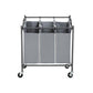 3 Bags Laundry Cart Grey FredCo