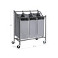 3 Bags Laundry Cart Grey FredCo