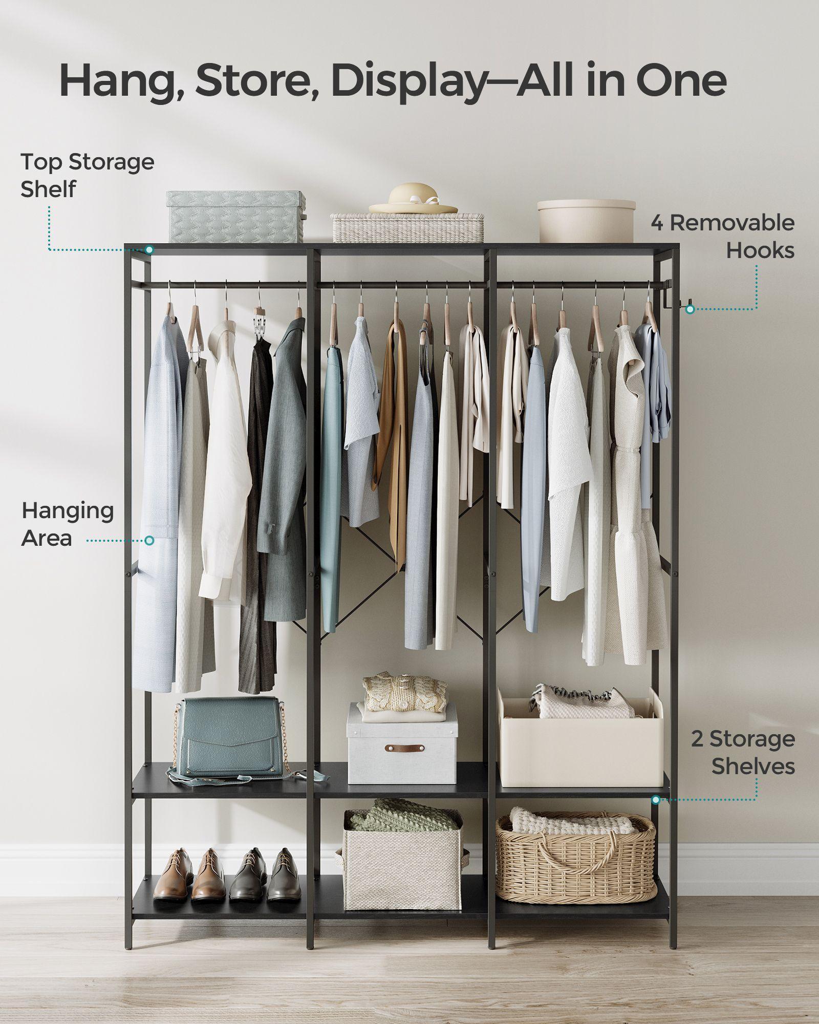 3-Column Clothes Rack Ebony Black FredCo
