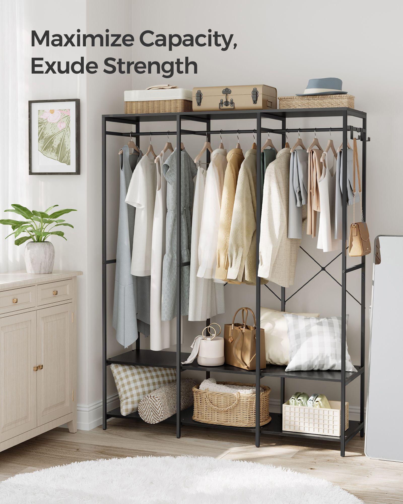 3-Column Clothes Rack Ebony Black FredCo