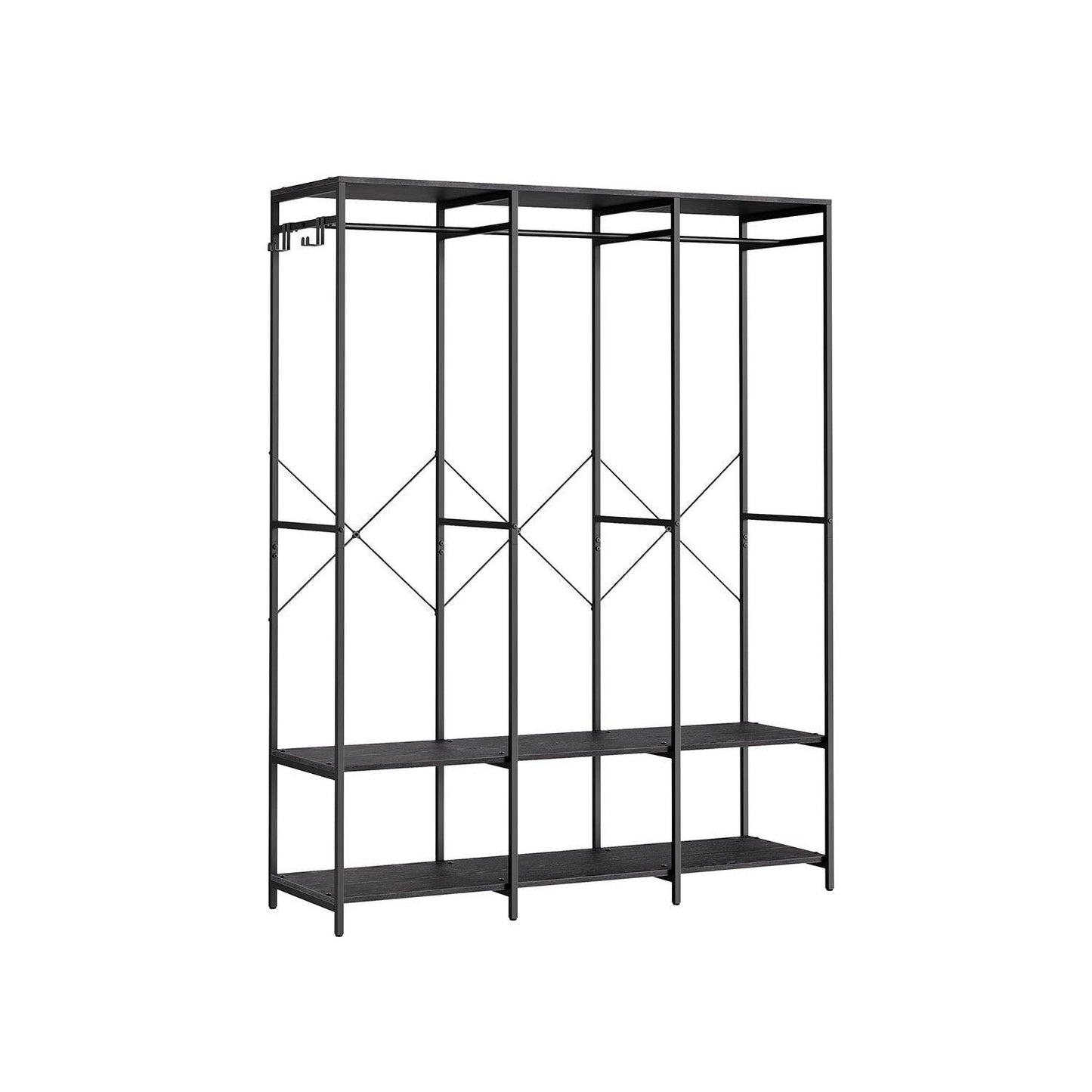 3-Column Clothes Rack Ebony Black FredCo