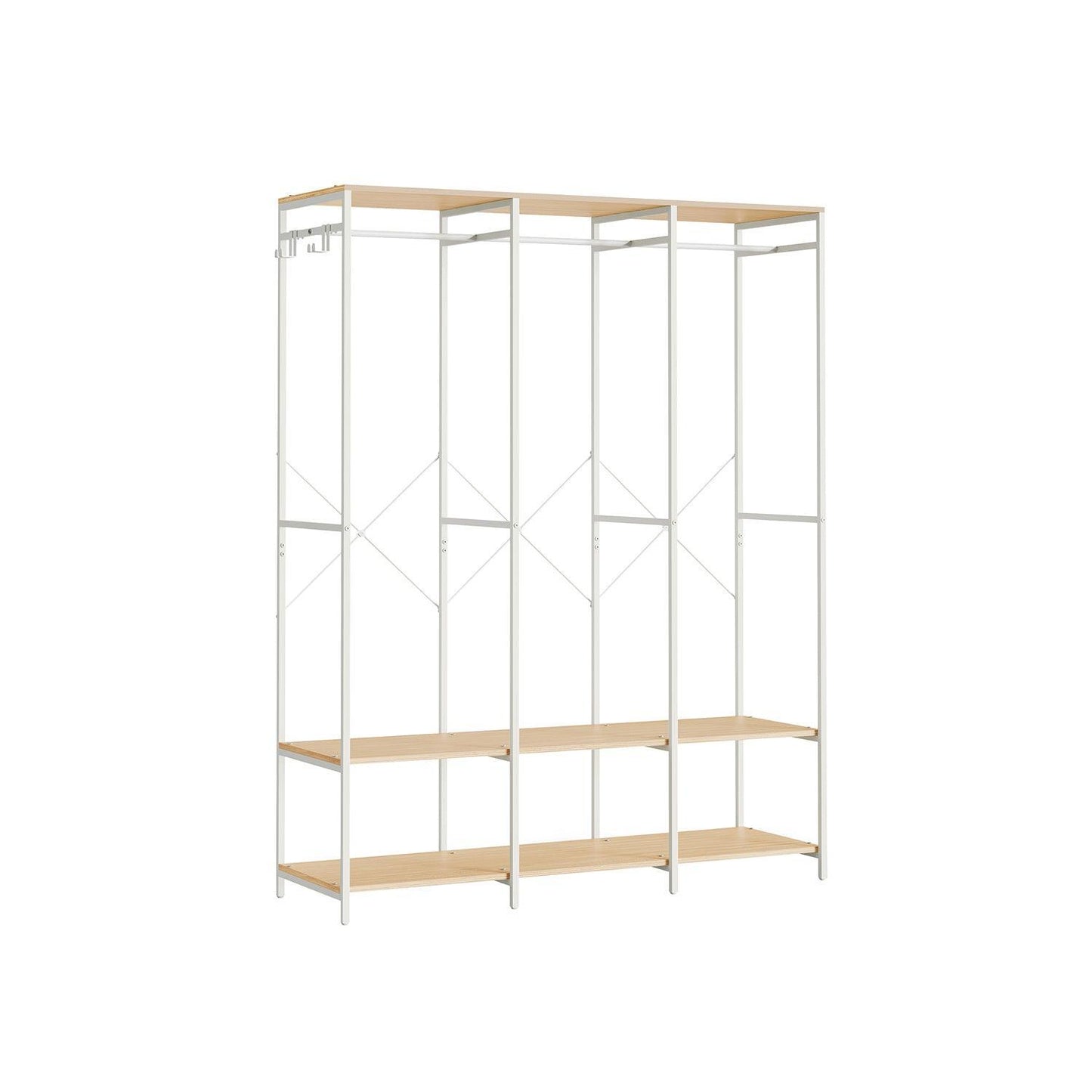 3-Column Clothes Rack Natural Beige FredCo