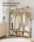 3-Column Clothes Rack Natural Beige FredCo